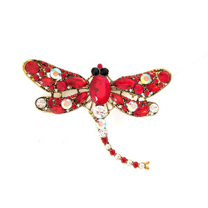 Sáng Tạo Pha Lê Rhinestone Con Chuồn Chuồn Trâm Pins Retro Côn Trùng Trâm Pin Trang Trí Hợp Kim Đám Cưới Trẻ Em Của Đồ Trang Sức Bán Buôn - Product Image 5