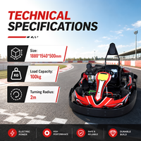 Neumáticos Delanteros y Traseros de Goma con Sistema de Frenos Hidráulicos, Rendimiento Estable en Curvas para Go-Kart Eléctrico de Circuito al Aire Libre