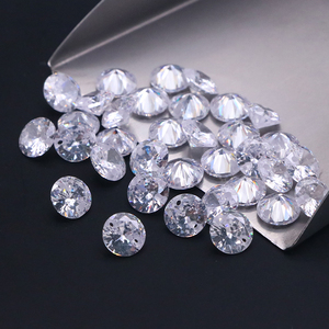 Tổng hợp hạt đá quý trắng rõ ràng hình tròn CZ Stones làm đôi lỗ trắng Cubic Zirconia với làm 2 lỗ - Product Image 3