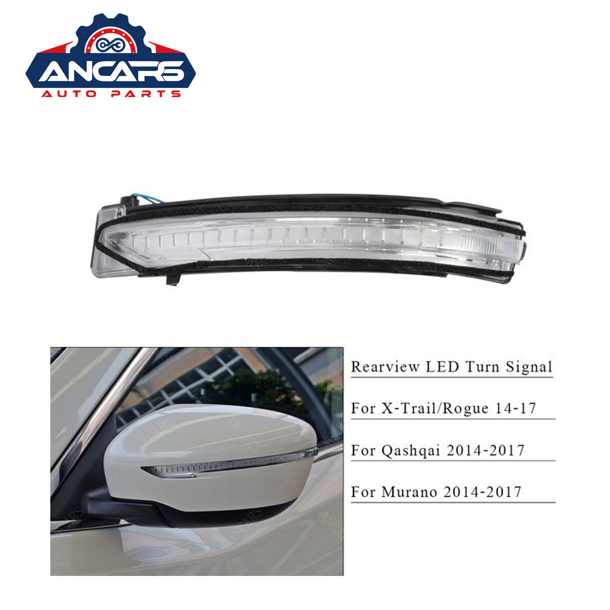 Car Side Mirror Lamp for Nissan X-Trail Qashqai 2014-2017