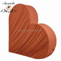 Arche de mariage métallique ANNIELU 8x8ft 3D à double couche avec support latéral en forme de cœur pour décoration de fête, douche nuptiale, Saint-Valentin