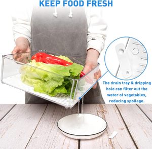 Paquete de 10 contenedores Organizadores de refrigerador de PET sin BPA, tapas apilables, contenedores de almacenamiento de nevera para producir frutas, paquete de 10 nevera - Product Image 5