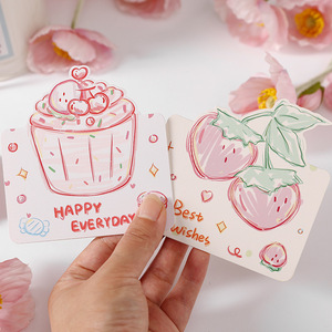 Tarjetas de Felicitación con Dibujos al Óleo al por Mayor, Tarjetas de Notas con Dibujos Animados Bonitos Hechos a Mano con Sobre para el Día de San Valentín y Cumpleaños - Product Image 4