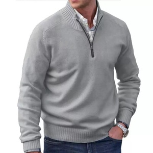 <span class=keywords><strong>Jersey</strong></span> de punto para <span class=keywords><strong>hombre</strong></span> con logotipo personalizado Oem Quarter Half 1/4 con cremallera, <span class=keywords><strong>Jersey</strong></span> de punto de gran tamaño para <span class=keywords><strong>hombre</strong></span>, suéter cálido de <span class=keywords><strong>cuello</strong></span> <span class=keywords><strong>alto</strong></span> - Product Image 2