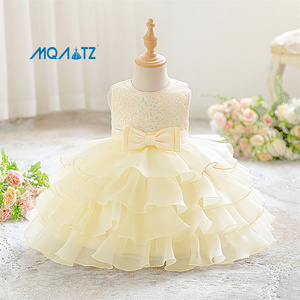 Vestido de Princesa Meiqiai con Volantes para Niñas de 1 Año, Diseño Floral, Vestido Blanco Formal de Verano para Bautizo y Boda AL3001XZ - Product Image 3