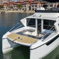 Catamaran à moteur Flybridge 12*4.62m, 22 Nœuds, Poids Personnalisé pour la Détente, Sports Nautiques, Natation, Loisirs, Barbecue, Bateaux de Croisière