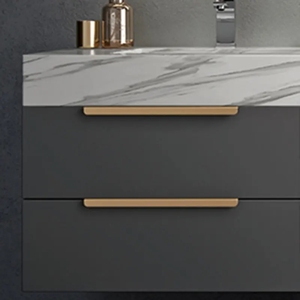 Sang trọng phòng tắm hiện đại Vanity tủ tường bằng gỗ Vanity đầu bảng điều chỉnh bằng đá cẩm thạch tủ phòng tắm với gương - Product Image 6