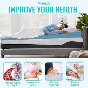 किंगवर्थ ब्लू किंग रानी आकार बिस्तर शीतलन स्मृति फोम इच्छुक जेल गद्दे टॉपर - Product Image 4
