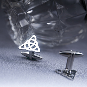 Gemelos Retro Celticos Triquetra de Acero Inoxidable para Hombre, Accesorios para Camisa Francesa y Traje, Ocasiones Formales de Negocios - Product Image 3