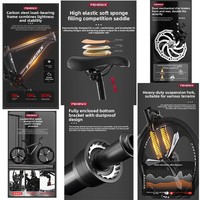 Sepeda Gunung Variabel Kecepatan 21-Speed dengan Peredam Kejut, Rem Cakram Ganda Depan Belakang, Cross Border Depan