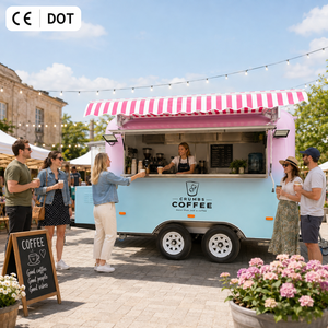 Remorque de camion-restaurant rose sur mesure de 4 m (11 pi) pour la vente de burgers - Etodevice |   Fabricant d'appareils électroniques - Product Image 1