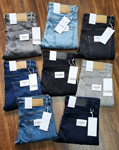 Jeans da Uomo Stile Coreano <span class=keywords><strong>Slim</strong></span> Fit, Pantaloni Lunghi in Denim Elasticizzato Disponibili all'Ingrosso - Product Image 1
