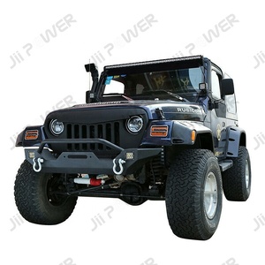 กันชนหน้าสีดำพื้นผิว JP16 ODM พร้อมแผ่นกว้านสำหรับ Wrangler TJ <span class=keywords><strong>YJ</strong></span> - Product Image 4