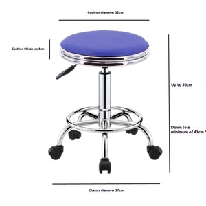 Rotating High <b>Bar</b> Chair Lifting Front Desk Metal <b>Stool</b> for Home Beauty Barber Shop & Laboratory Round Pulley Chair - Product Image 5