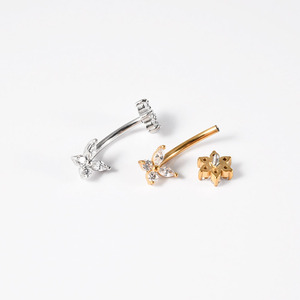 Joyería para Piercing de Ceja Freya 16G, Pendientes de Flor de Acero Inoxidable para Tragus y Rook para Mujer, Joyería para Piercing de Barra y Hélice, Anillos para Labios - Product Image 2