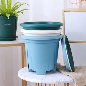 Pot de fleurs Qingshan en plastique avec trou de drainage, pour plantes d'intérieur et d'extérieur, design minimaliste, forme circulaire - Product Image 3