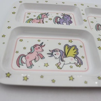 Assiette pour enfants à 4 compartiments, assiettes en mélamine personnalisées, assiette en mélamine pour enfants, impression personnalisée