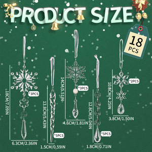 Haube xuyên biên giới mới trang trí Giáng sinh phong cách MỤC VỤ bông tuyết trong suốt bayberry bóng Acrylic Ice Cone - Product Image 2