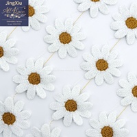 Dentelle florale en coton faite main au crochet style marguerite pour vêtements, sacs, chapeaux et accessoires textiles DIY
