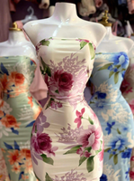 Robe midi moulante sans bretelles à imprimé floral vibrant pour femme, idéale pour la plage, les soirées ou les rendez-vous