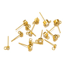 20 pezzi in acciaio inox 3 4 5 6mm zircone orecchini Post con gancio per fai da te orecchini per fare gioielli prodotti all'ingrosso - Product Image 5