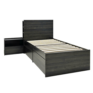 Cama doble Robin con almacenamiento y mesita de noche en gris oscuro - Product Image 2