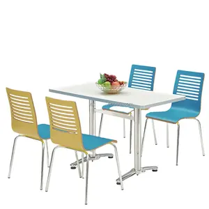 Modern tasarım en iyi satış ahşap restoran masa ve sandalyeler satılık S614-1