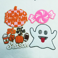Nouveaux Patchs Halloween Écologiques 2026 : Grand Patch Brodé en Chenille à Paillettes Personnalisé Citrouille à Thermocoller pour Vêtements