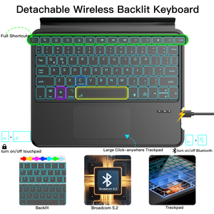 New 13.2 inch RGB Backlit bàn phím từ chia hỗ trợ tablet trường hợp với trục Đối với Huawei matepad Pro - Product Image 2