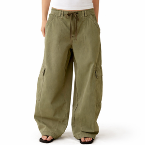 Pantaloni <span class=keywords><strong>Cargo</strong></span> da <span class=keywords><strong>Donna</strong></span> Vintage Casual, Vestibilità Rilassata, Gamba Larga, Vita con Coulisse, Stile Streetwear - Product Image 2