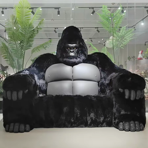 Sofá Moderno Creativo con Forma de Animal, Sofá de Dos Plazas de Tela con Diseño de Gorila, Estructura de Madera Maciza para Decoración de Hogares de Lujo y Muebles de Vestíbulo - Product Image 2