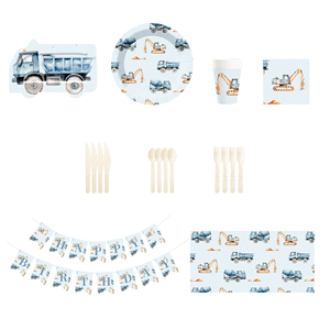 Juego de Vajilla para Fiestas DAMAI, Diseño de Camión Azul Personalizable, Decoración para Fiestas de Cumpleaños de Niños - Product Image 5