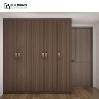 Armoire autoportante moderne Buildgres noire avec portes coulissantes, construction en bois durable, design élégant pour le rangement de la chambre
