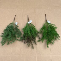 Rangkaian Daun Pinus Rumput Cattail Bunga Plastik Tanaman Hijau Buatan Dekorasi Pernikahan Gaya Hutan Luar Ruangan Bunga Palsu