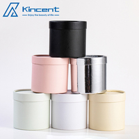 Petite boîte ronde pour fleurs, petite boîte cylindrique de couleur unie, boîte à fleurs pour arrangement floral, boîte cadeau blanche rose