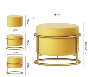 Sgabello e Pouf Moderno per Soggiorno, Altezza Regolabile, Multicolore, in Metallo, Dimensioni Personalizzabili - Product Image 3