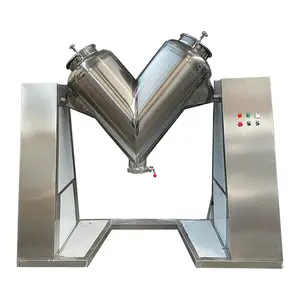 stainless steel 304 automatic V type Laboratory small mini home milk chilli washing dry powder blender v mixer machine