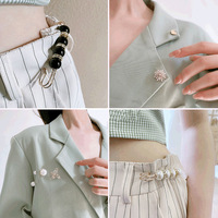 Rinhoo Pack de Broches et Épingles en Émail Mignonnes, avec Perles pour Encolure, Petites Broches de Col et de Revers, Épingles de Fixation pour Vêtements, Broches Invisibles, Ensembles de Bijoux