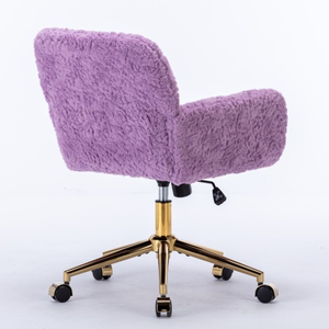 <span class=keywords><strong>Silla</strong></span> de oficina de diseño moderno para el hogar, <span class=keywords><strong>silla</strong></span> de <span class=keywords><strong>escritorio</strong></span> giratoria ajustable con base de Metal dorado con estilo de elevación de espuma de pelo de conejo Artificial - Product Image 6