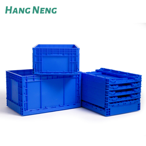 Màu xanh 600*400*230 gấp nhựa hộp lưu trữ đóng mở <span class=keywords><strong>PP</strong></span> <span class=keywords><strong>container</strong></span> tiết kiệm không gian Stackable thùng để phân phối - Product Image 3