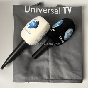 Pare-brise en mousse de micro de chaîne de télévision universelle de Somalie avec gilet de journaliste de presse imprimé avec logo de chaîne imprimé en <span class=keywords><strong>soie</strong></span> - Product Image 3