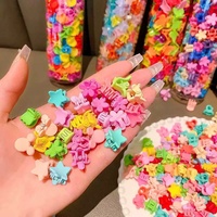 130PCS/Barrel Jepit Rambut Anak Perempuan Warna-warni Motif Bunga, Aksesoris Rambut Warna Permen untuk Anak Perempuan, Jepit Rambut Mini