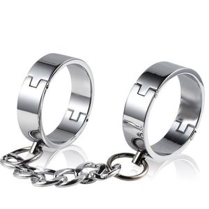 Heavy Metal Handmanchetten Met Ketting Voor Slave Bdsm Games Enkelboeien Voor Paar Flirten Bedhouders - Product Image 1