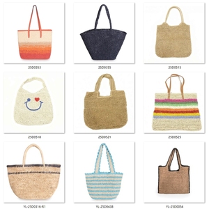 Bolso Tote de Paja Tejida Azul Medianoche con Cierre de Cordón, Gran Capacidad, para <span class=keywords><strong>Playa</strong></span>, Compras, Regalo para Mujer - Product Image 4