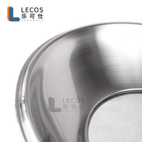 LECOS Usine Vente Directe Cuisine Wok Couvercle Marmites Anneau Casserole Dôme Poignée Silicone Acier Inoxydable Couvercle Verre Trempé