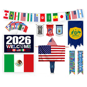 Drapeaux promotionnels géants en polyester imprimés numériquement pour le football et les sports, collection 2026, pour tous les pays - Product Image 3