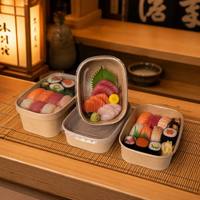 15 Wegwerp Voedselcontainers Meal Prep Set Rechthoekige Kraft Afhaalkartonnen Dozen met Deksels OEM Aangepaste Logo Groothandel Eco Voedselbox