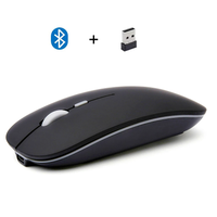 Mouse Nirkabel Ultra Tipis, Dapat Diisi Ulang, Mode Ganda, Portabel, Senyap untuk Laptop, Lenovo, Universal, Limit