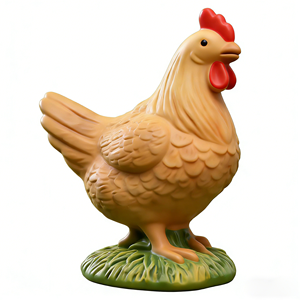 Estatua de Gallina Roja Marrón de Tamaño Real, Animal de Granja - Product Image 2