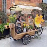 Nouvelle annonce Rétro américain en bois massif Mobile Reverse Riding Food Cart Night Market Scenic Stands promotionnels